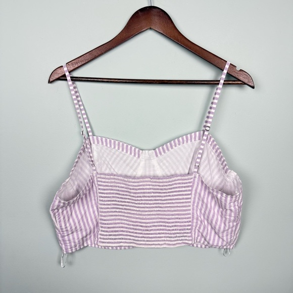 Anthropologie Striped Bustier Crop Top Purple - Picture 5 of 6